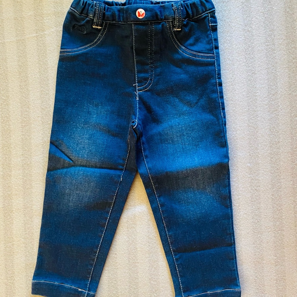 P & C Piecci size 12 month girls jeggings. Dark blue.